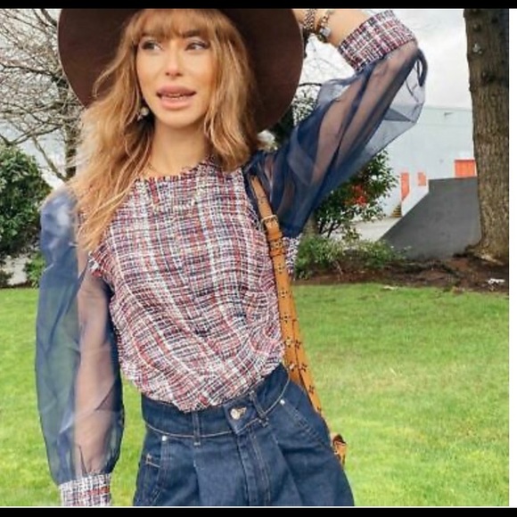 NWT Zara organza top - Picture 1 of 9